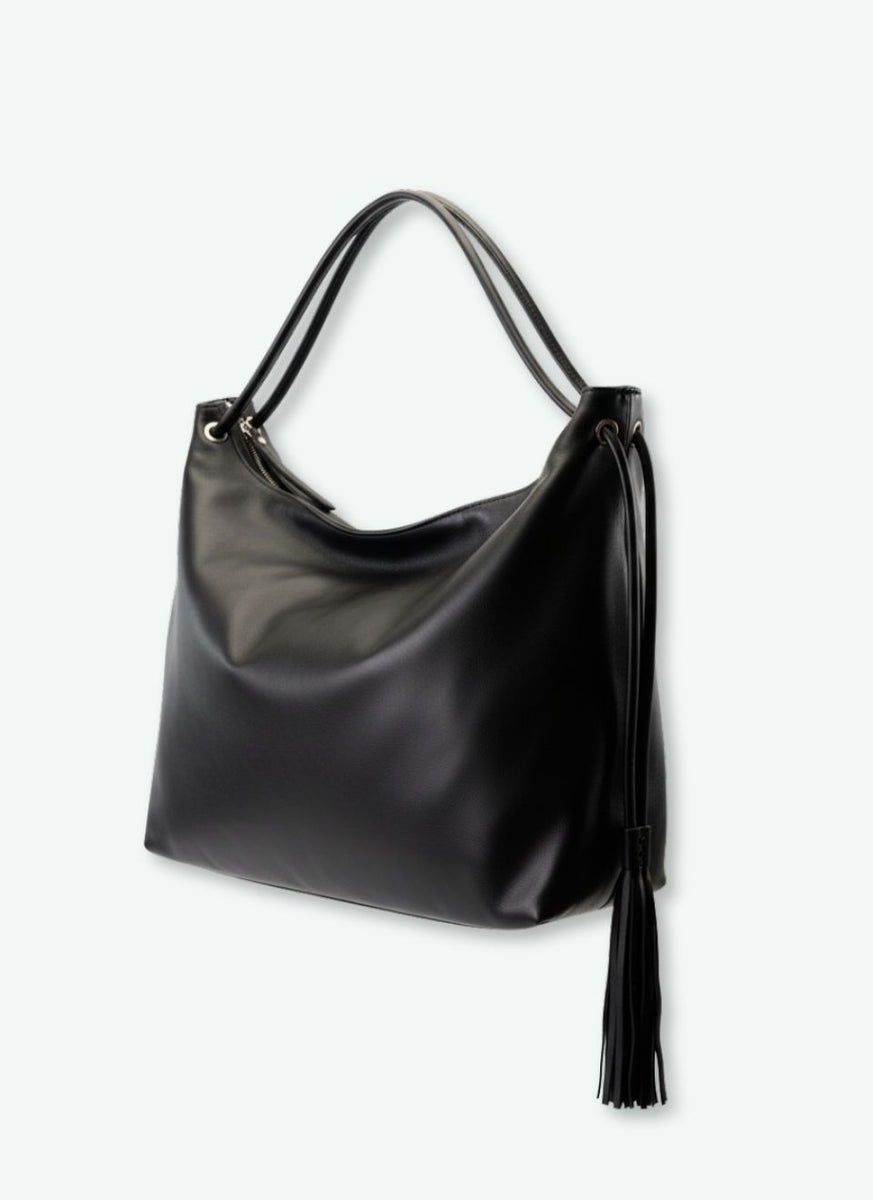 Large Black Leather Sling Bag – JuanjoGallery