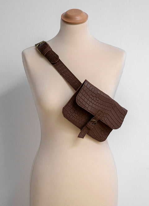 Coco Black Leather Fanny Pack