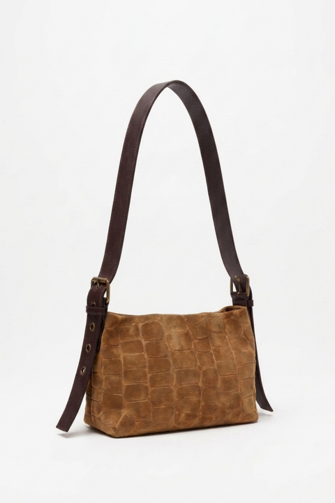 Bolso Serraje Bandolera Camel Coco