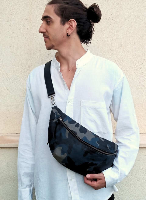 Riñonera Bolso Grande Piel Camuflaje
