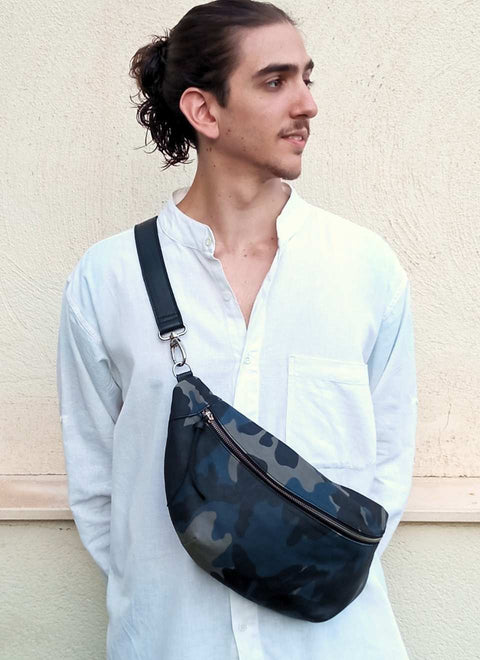 Riñonera Bolso Grande Piel Camuflaje