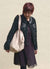 Bolso Shopping Piel Beige Troquelada