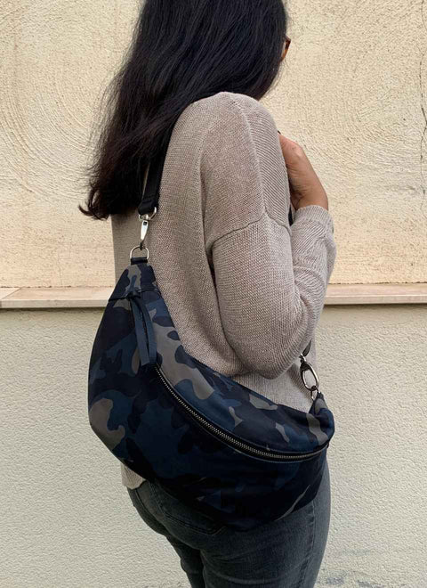 Riñonera Bolso Grande Piel Camuflaje