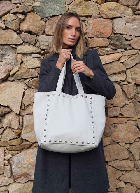 Bolso Blanco Tachuelas Valentina