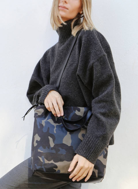 Bolso Mochila Piel Camuflaje