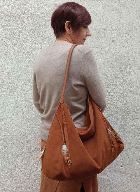 Bolso Ante Marrón Oscuro Maya