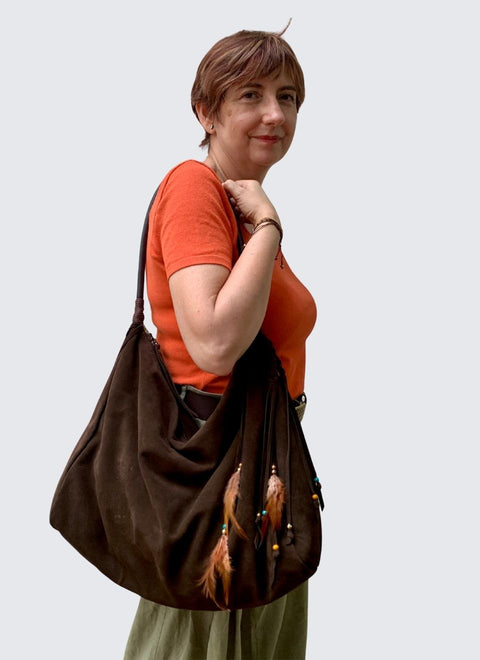 Bolso Ante Marrón Oscuro Maya