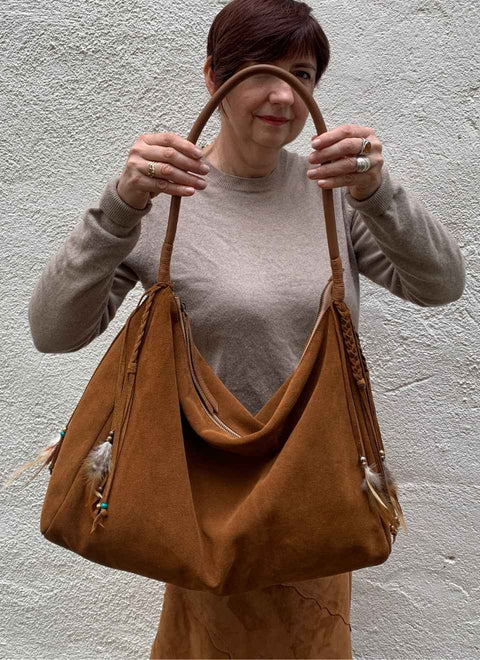 Bolso Ante Marrón Oscuro Maya