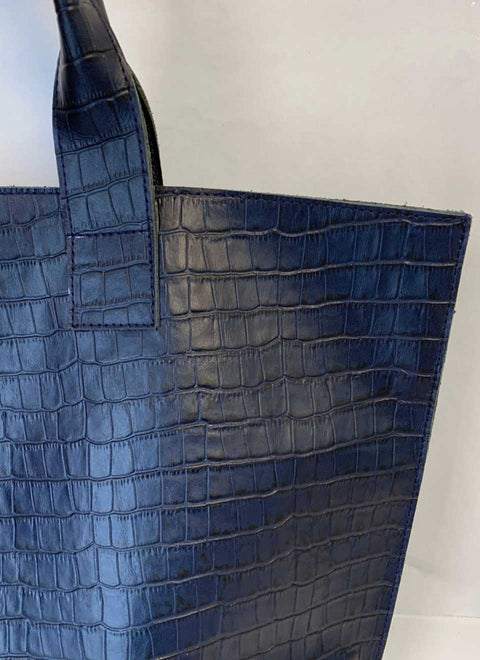 Bolso Grande Piel Azul Marino Maxi