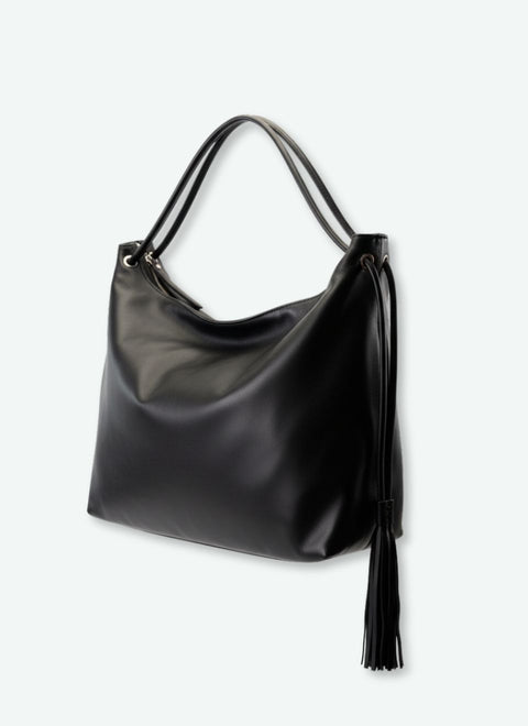 Bolso Grande Bandolera Piel Negro