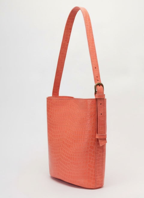 Bolso Cubo Piel Coral Bucket