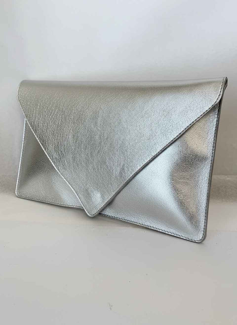 Clutch Silver Envelope with Chain