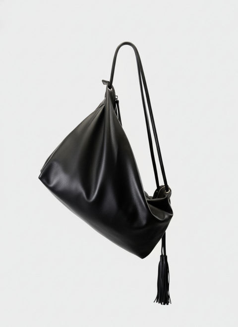 Bolso Grande Bandolera Piel Negro