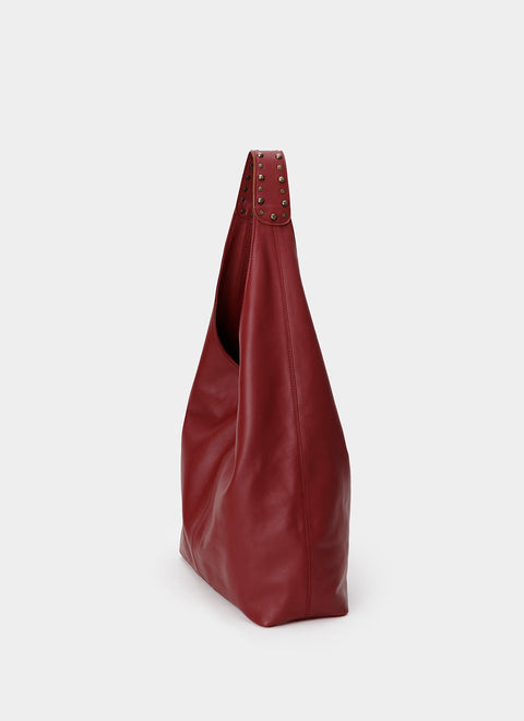 Bolso Hobo Burgundy Leather