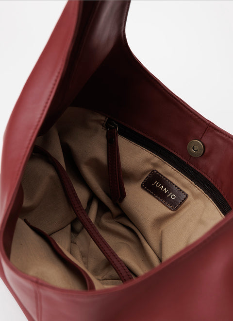 Bolso Hobo Burgundy Leather