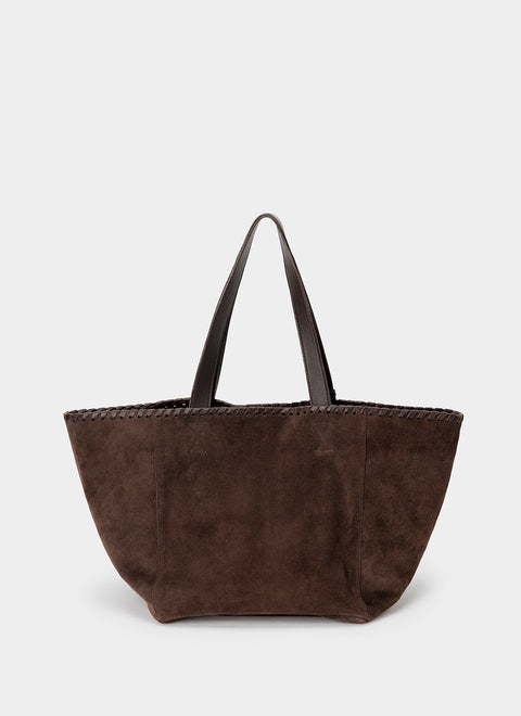 Bolso Tote Ante Coñac Borla