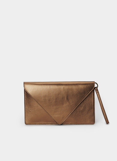 Clutch Dorado Sobre con Cadena