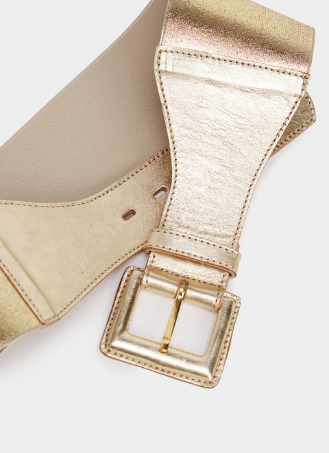 Cinturón Elástico Dorado Mujer
