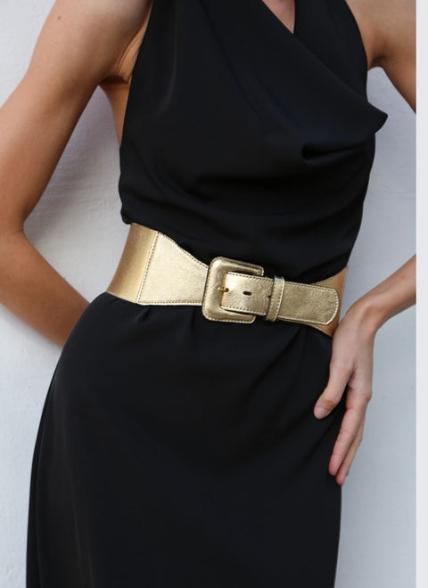 Cinturón Elástico Dorado Mujer