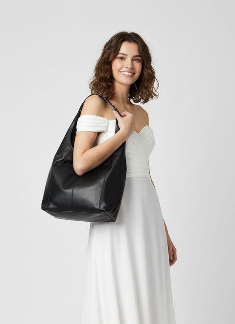 Bolso Hobo Burgundy Leather