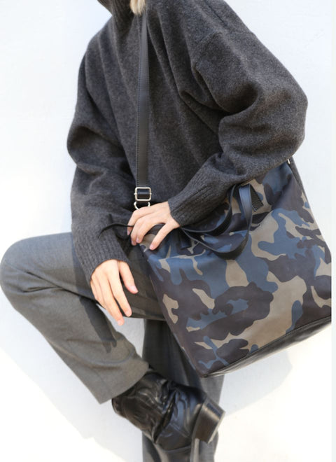 Bolso Mochila Piel Camuflaje