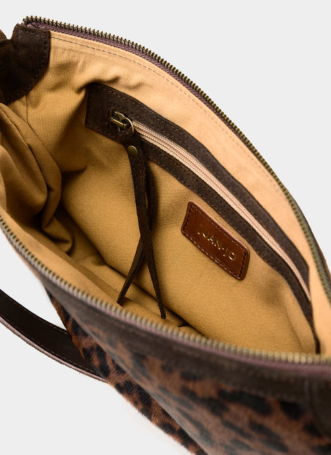 Leopard and Brown Suede Helen Bag