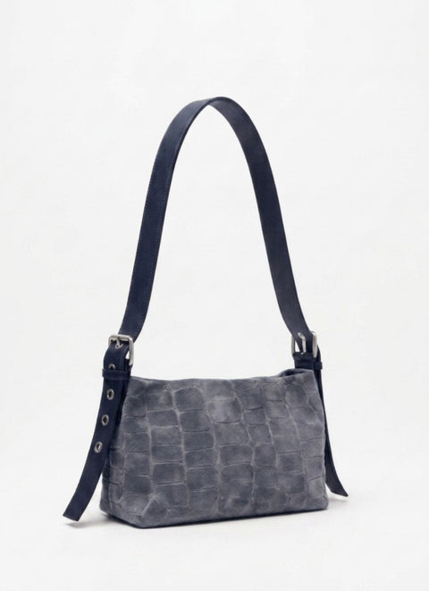 Bolso Serraje Bandolera Azul Coco