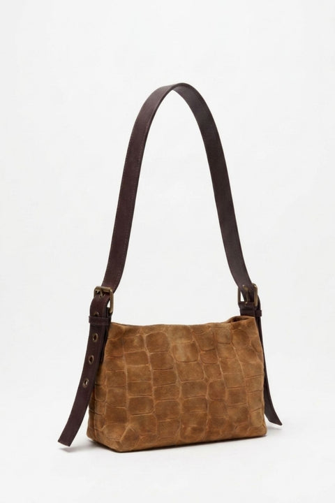 Bolso Serraje Bandolera Azul Coco