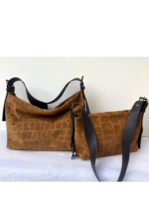 Bolso Serraje Bandolera Camel Coco