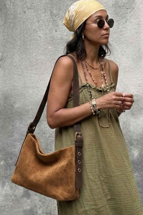 Bolso Serraje Camel Coco