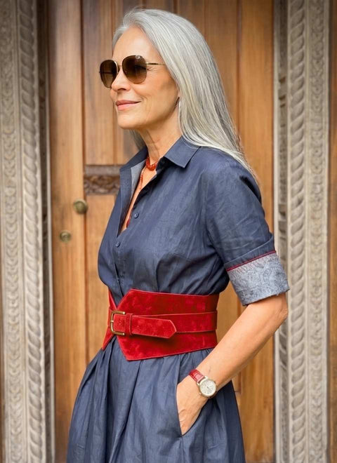 Cinturón Rojo Ancho Ante Antonia