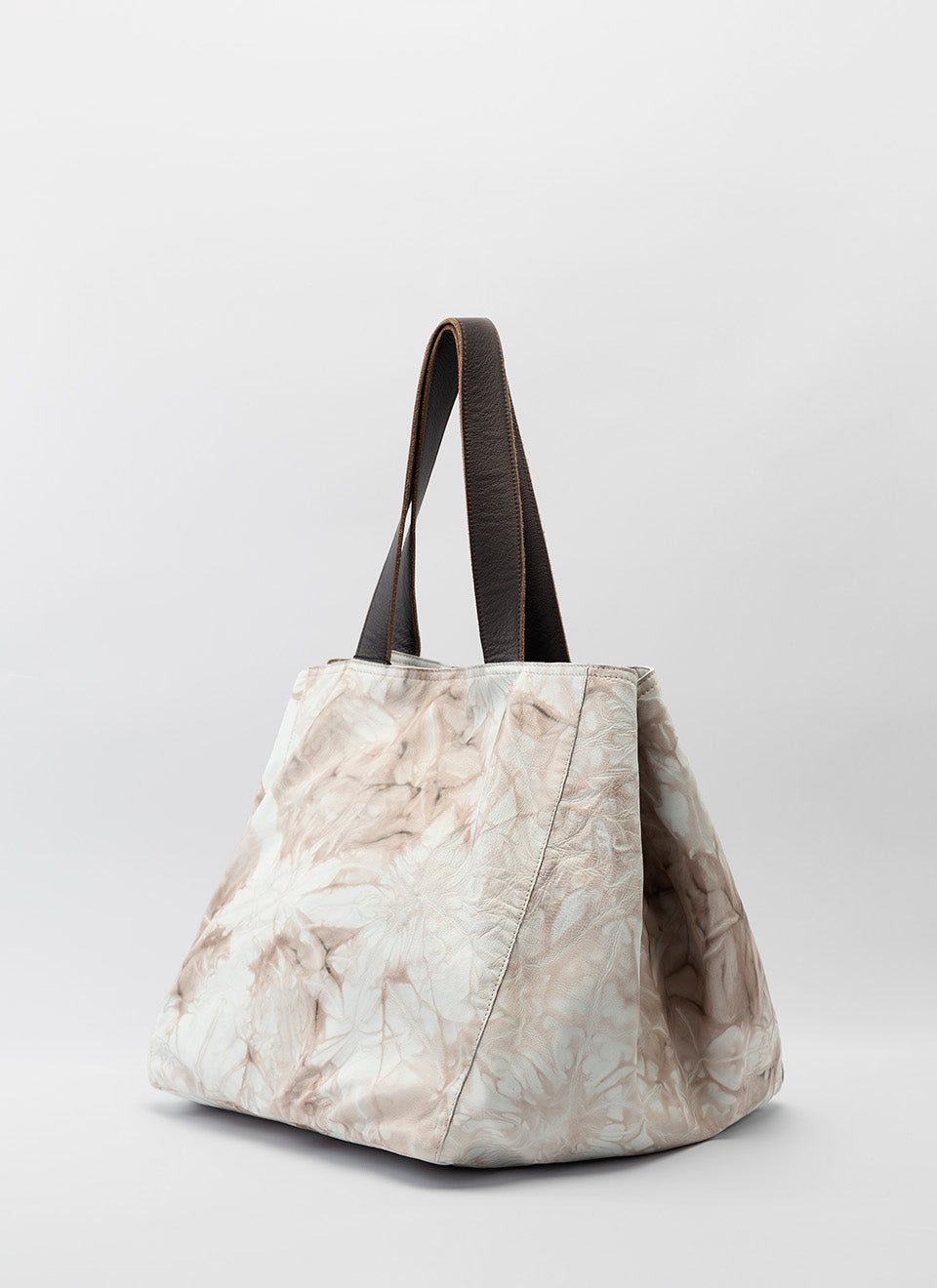 Tie Dye Cream Leather Shopping Bag JuanjoGallery