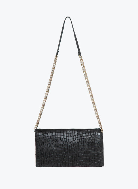 Bolso Negro Fiesta Piel Grabada