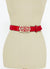 Cinturón en Color Rojo para Mujer de Piel con Hebilla de Filigrana