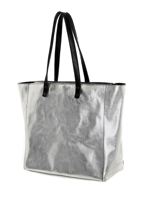 Silver leather bag Barcelona