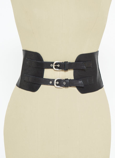 Cinturón Ancho de Mujer en Color Negro