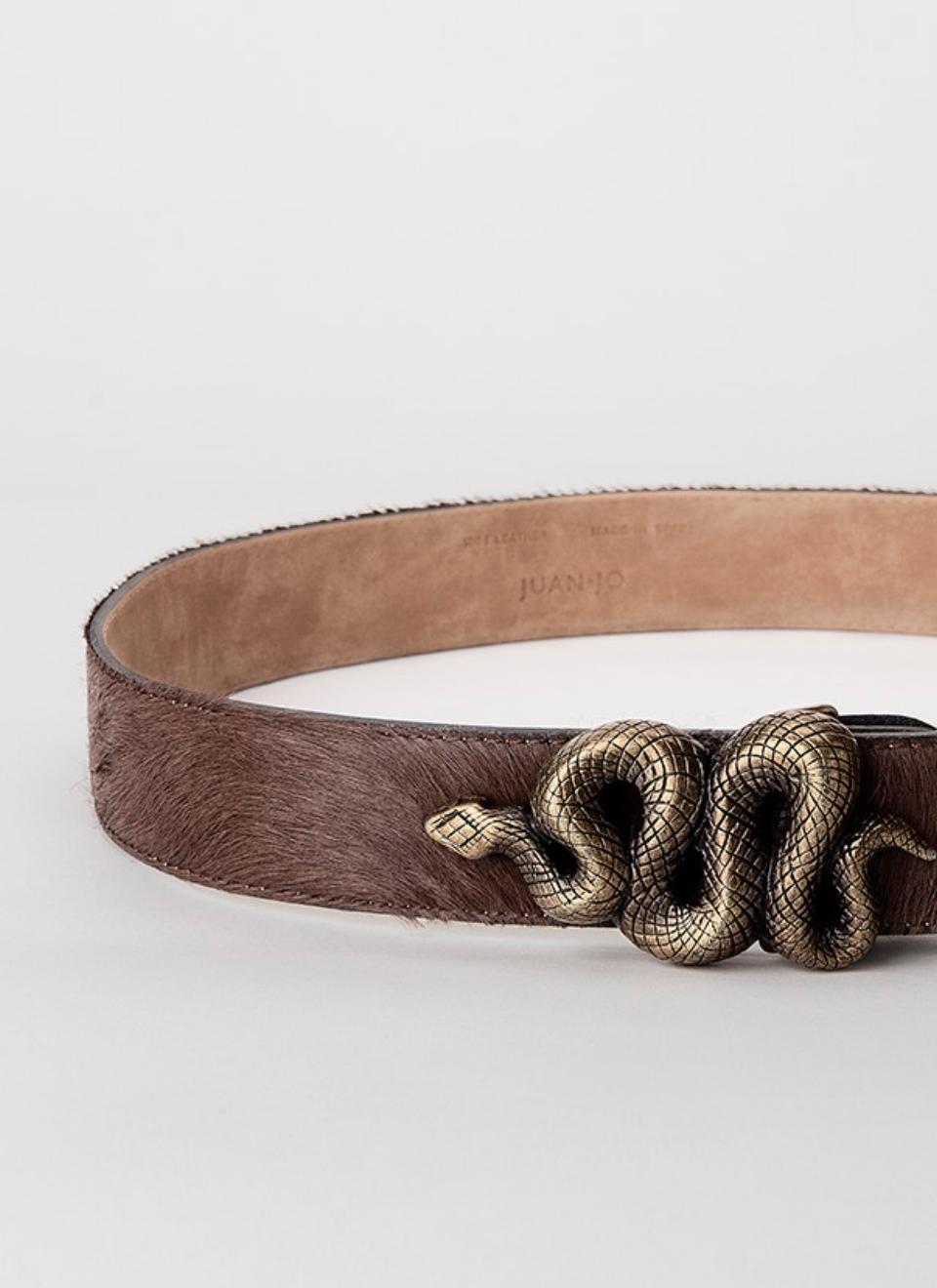 Brown Fur Snake Buckle Belt – JuanjoGallery