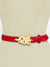 Red Serpentine Golden Buckle Belt